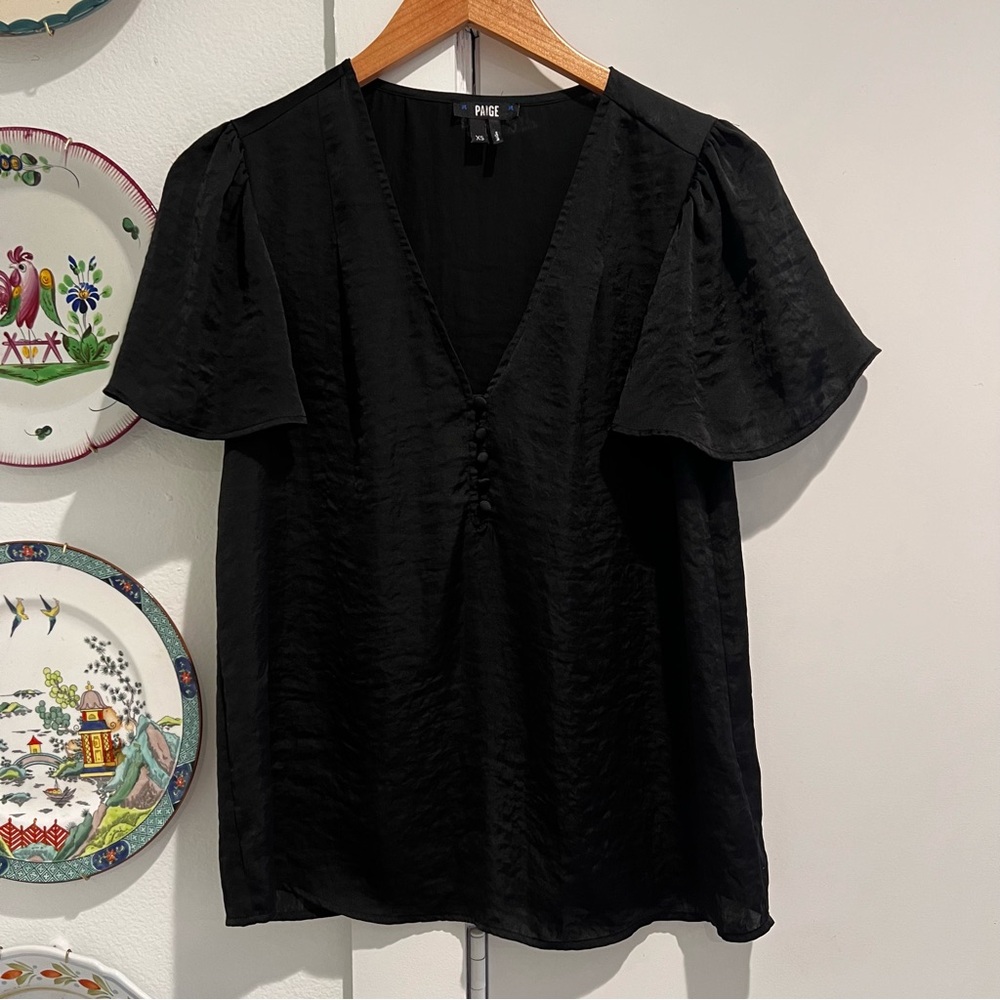 PAIGE Black Bell Sleeve Blouse